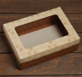 Коробка складная, крышка-дно, с окном "Новогодняя снежинка" 24 х 17 х 8 см
