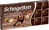 Schogetten Шоколадная плитка Dark with Cocoa & Hazelnuts