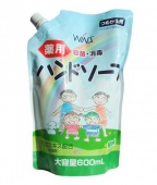 ND Семейное антибактериальное мыло-пенка для рук Wins Hand soup Алоэ 600 мл