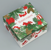 Коробка складная «Новогодняя», 15 × 15 × 7 см
