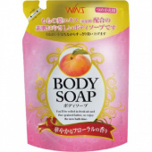 ND Крем-мыло для тела с экстрактом листьев персика Wins Body Soup peach (мягкая упаковка) 400мл