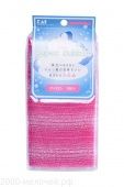 KAI Мочалка для тела с объемным плетением (жесткая) ярко-розовая