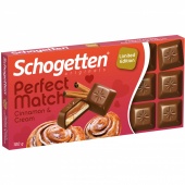Schogetten Шоколадная плитка с кусочками печенья и корицей Perfect Match Cinnamon & Cream 100 г