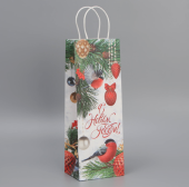 Пакет под бутылку «Новогоднее настроение», 13 x 36 x 10 см