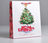 Пакет ламинированный вертикальный «Акварельный Новый год», ML 23 × 27 × 8 см